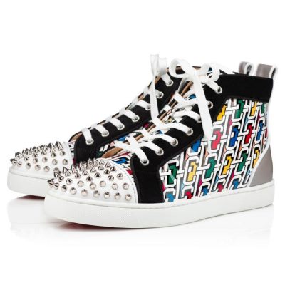 Christian Louboutin Lou Spikes Orlato Calf Sneakers Superge Moški Večbarvni Srebrne | SI-58572