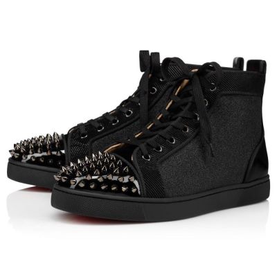 Christian Louboutin Lou Spikes Orlato Creative Usnje Sneakers Superge Moški Črne | SI-73467