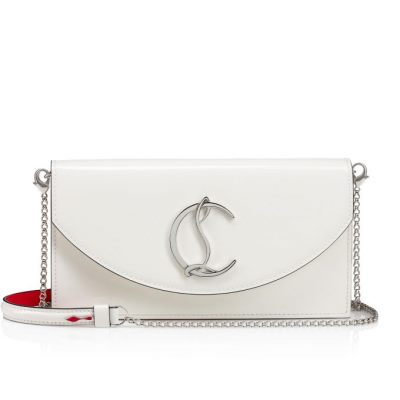Christian Louboutin Loubi54 Classic Usnje Evening Bags Evening Bags Ženske Bele Srebrne | SI-35259