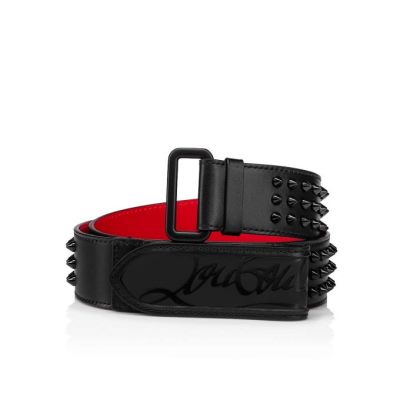 Christian Louboutin Loubi Belt Calfskin Belts Pasovi Moški Črne | SI-69018