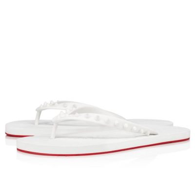 Christian Louboutin Loubi Flip 000 Pvc Sandals Espadrilles & Sandals Moški Bele | SI-29059