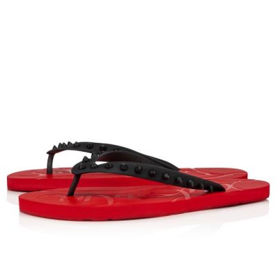Christian Louboutin Loubi Flip 000 Pvc Sandals Espadrilles & Sandals Moški Črne Rdeče | SI-29953