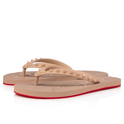 Christian Louboutin Loubi Flip 1 Plastic Finish Mules Mules Ženske Bež | SI-94982