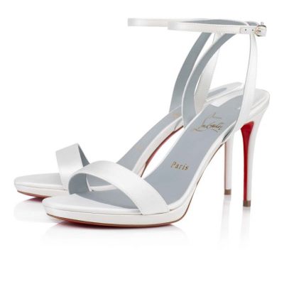 Christian Louboutin Loubi Queen 100 100 Sandals Sandale Ženske Bele Modre | SI-93914