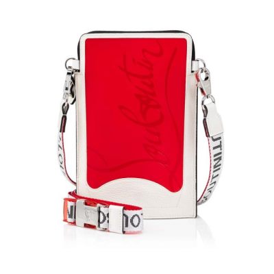 Christian Louboutin Loubilab Classic Fabric Messenger Bags Messenger Bags Moški Rdeče Bele Črne | SI-82744