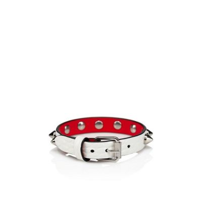 Christian Louboutin Loubilink Bracelet Creative Usnje Bracelets Bracelets Ženske Bele Srebrne | SI-97698