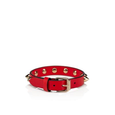 Christian Louboutin Loubilink Classic Usnje Bracelets Bracelets Ženske Rdeče Zlate | SI-74636