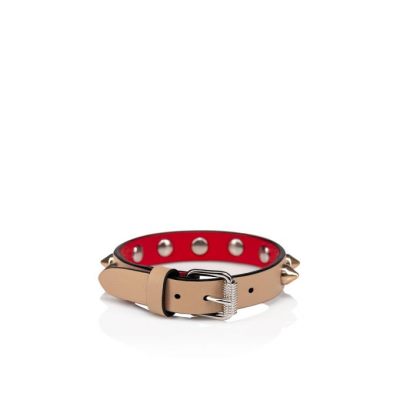 Christian Louboutin Loubilink Classic Usnje Bracelets Bracelets Ženske Bež | SI-78704