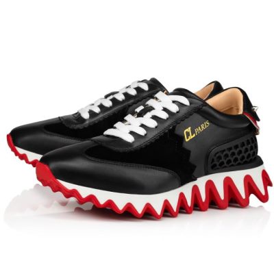 Christian Louboutin Loubishark Calf Sneakers Superge Ženske Črne Rdeče | SI-55855