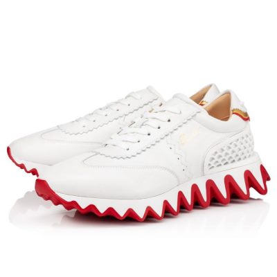 Christian Louboutin Loubishark Version Calf Sneakers Superge Moški Bele | SI-24992