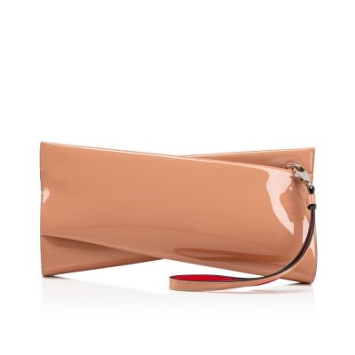Christian Louboutin Loubitwist Clutch Classic Usnje Evening Bags Evening Bags Ženske Bež | SI-50417