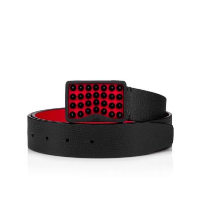 Christian Louboutin Louis Belt Mat Classic Usnje Belts Pasovi Moški Črne | SI-12542