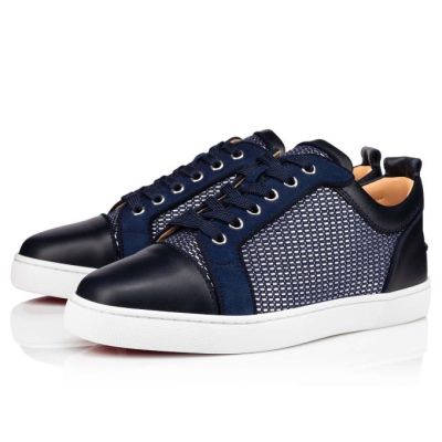 Christian Louboutin Louis Junior Orlato Cotton Sneakers Superge Moški Modre | SI-83045