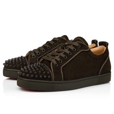 Christian Louboutin Louis Junior Sp 000 Mat Veau Velours Sneakers Superge Moški Čokolade | SI-03259