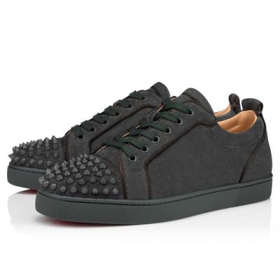 Christian Louboutin Louis Junior Sp 000 Mat Veau Velours Sneakers Superge Moški Temno Sive | SI-12533