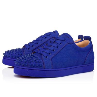 Christian Louboutin Louis Junior Sp 000 Mat Veau Velours Sneakers Superge Moški Modre | SI-47268