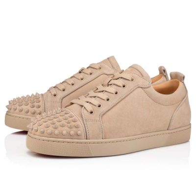 Christian Louboutin Louis Junior Sp 000 Mat Veau Velours Sneakers Superge Moški Bež | SI-75373