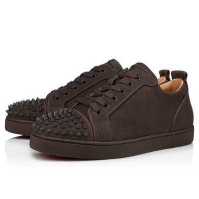 Christian Louboutin Louis Junior Sp 000 Mat Veau Velours Sneakers Superge Moški Temno Sive | SI-80179