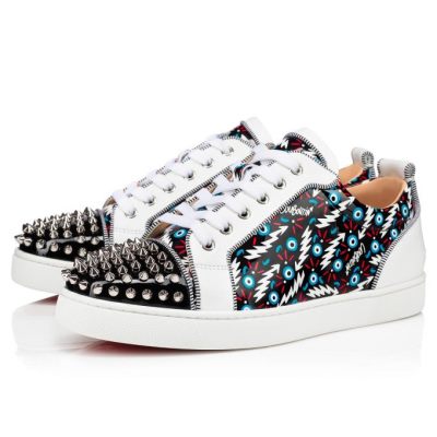 Christian Louboutin Louis Junior Spikes Orlato Creative Usnje Sneakers Superge Moški Črne Bele | SI-24748