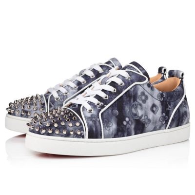 Christian Louboutin Louis Junior Spikes Orlato Cotton Sneakers Superge Moški Večbarvni Srebrne | SI-59422