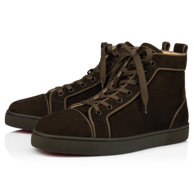 Christian Louboutin Louis Orlato 000 Alpino Veau Velours Sneakers Superge Moški Čokolade | SI-48987