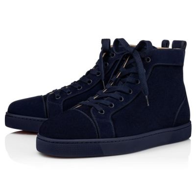 Christian Louboutin Louis Orlato 000 Scuro Veau Velours Sneakers Superge Moški Temno Modre | SI-09004
