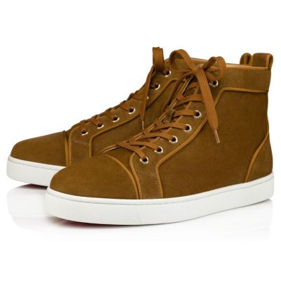 Christian Louboutin Louis Orlato 000 Veau Velours Sneakers Superge Moški Olivno Zelene | SI-21165