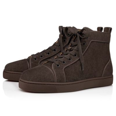 Christian Louboutin Louis Orlato 000 Veau Velours Sneakers Superge Moški Temno Sive | SI-97869
