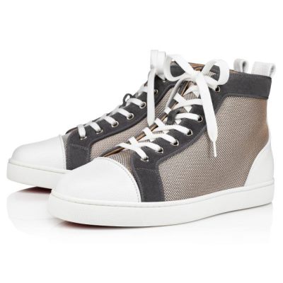 Christian Louboutin Louis Orlato Creative Fabric Sneakers Superge Moški Bele Sive | SI-21204