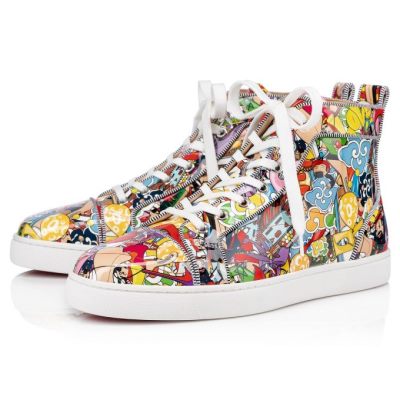 Christian Louboutin Louis Orlato Flat Pat Super Lo Creative Usnje Sneakers Superge Moški Večbarvni | SI-54110