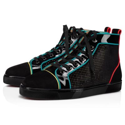 Christian Louboutin Louis Orlato Velvet Sneakers Superge Moški Črne Večbarvni | SI-56335