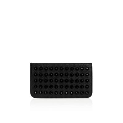 Christian Louboutin M Credilou Nv Calf Empire/Spi Classic Usnje Porte Carte Card Holder Moški Črne | SI-55512