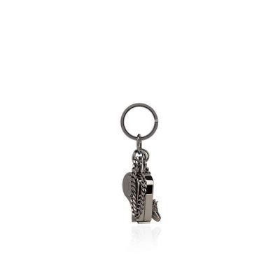 Christian Louboutin M Whistle Keyri Gunmetal Metallic Finish Keyrings Obesek Za Ključe Ženske Metal | SI-45560