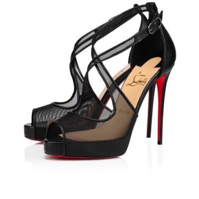 Christian Louboutin Mariacar 120 Fishnet Platforms Platforms Ženske Črne | SI-99493