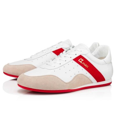 Christian Louboutin My K Low Calf Sneakers Superge Moški Bele | SI-81216