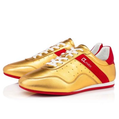 Christian Louboutin My K Low Nappa Sneakers Superge Moški Zlate Rdeče | SI-41806