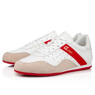 Christian Louboutin My K Low Suede Sneakers Superge Ženske Bele | SI-54205