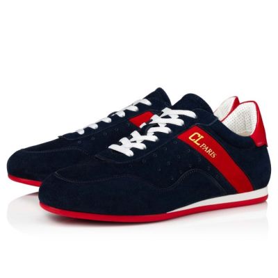 Christian Louboutin My K Low Veau Velours Sneakers Superge Ženske Modre | SI-59744