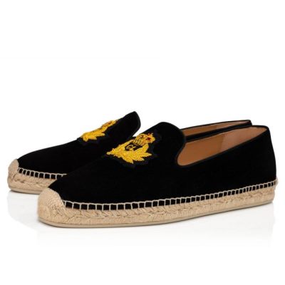 Christian Louboutin Nanou Orlato 000 Calf Espadrilles Espadrilles & Sandals Moški Črne | SI-31204