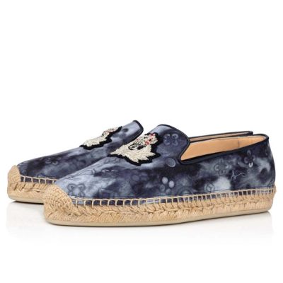 Christian Louboutin Nanou Orlato Cotton Espadrilles Espadrilles Ženske Večbarvni Modre | SI-20979