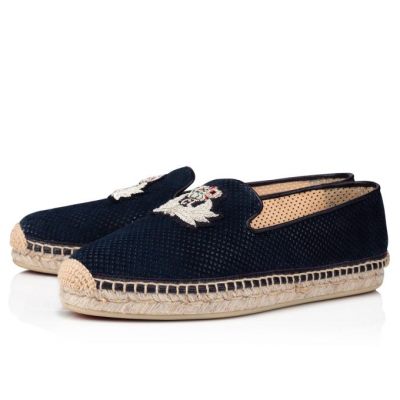 Christian Louboutin Nanou Orlato Veau Velours Espadrilles Espadrilles Ženske Modre | SI-15577