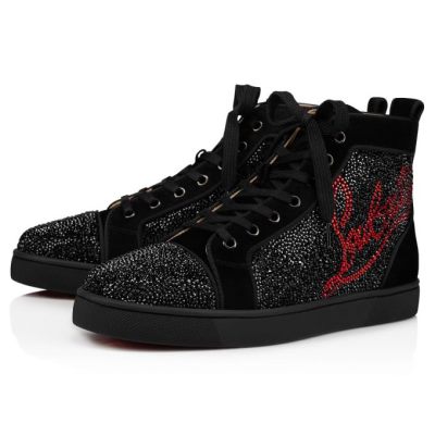 Christian Louboutin Navy Louis Strass Sneakers Superge Moški Črne | SI-49545