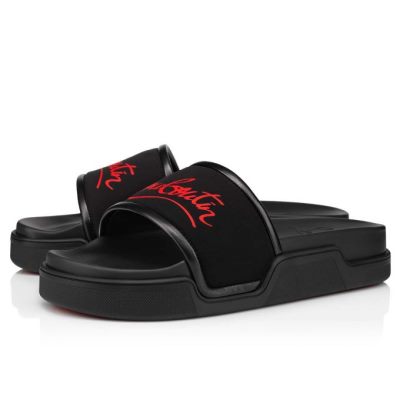 Christian Louboutin Navy Pool Najlon Sandals Espadrilles & Sandals Moški Črne | SI-59279