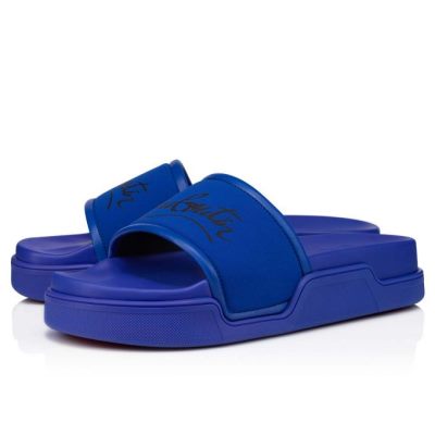 Christian Louboutin Navy Pool Najlon Sandals Espadrilles & Sandals Moški Modre | SI-80539