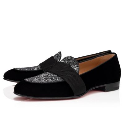 Christian Louboutin Night On The Ni 000 Version Velvet Loafer Mokasini Moški Črne | SI-53090