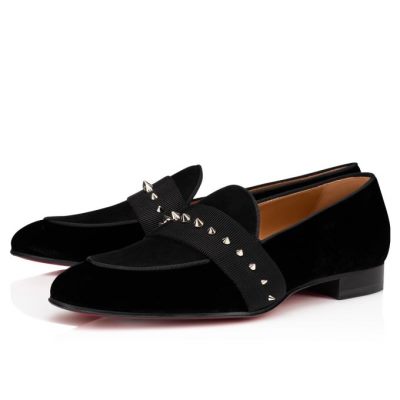 Christian Louboutin Nit Night Classic Fabric Loafer Mokasini Moški Črne Srebrne | SI-91714