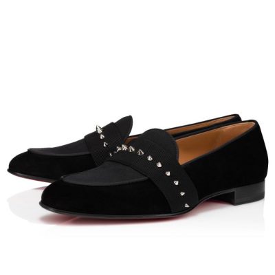 Christian Louboutin Nit Night Creative Fabric Loafer Mokasini Moški Črne Srebrne | SI-72941