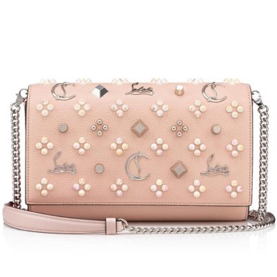 Christian Louboutin Paloma Clutch Classic Usnje Evening Bags Evening Bags Ženske Roza Zlate Bele | SI-00176