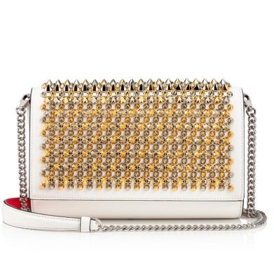 Christian Louboutin Paloma Clutch Classic Usnje Cross Body Bags Cross Body Bags Ženske Bele Večbarvni | SI-80389