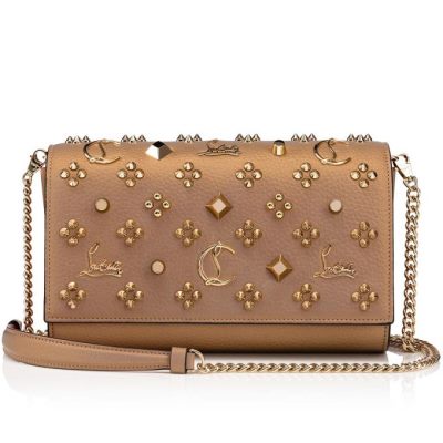 Christian Louboutin Paloma Clutch Creative Fabric Evening Bags Evening Bags Ženske Bež Zlate | SI-71539